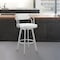 Armen Living Capri 26" Swivel White Faux Leather and Silver Metal Bar Stool LCCPBASLWH26 - alternate 2